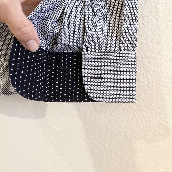 Sand Copenhagen‎ Mens 44 US Large Casual Shirt Button Up Black White 100% Cotton - Picture 9 of 10